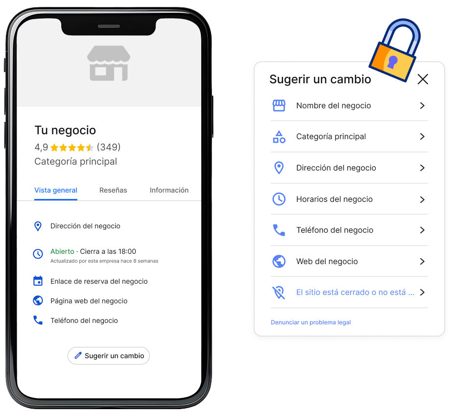 proteccion perfil empresa google
